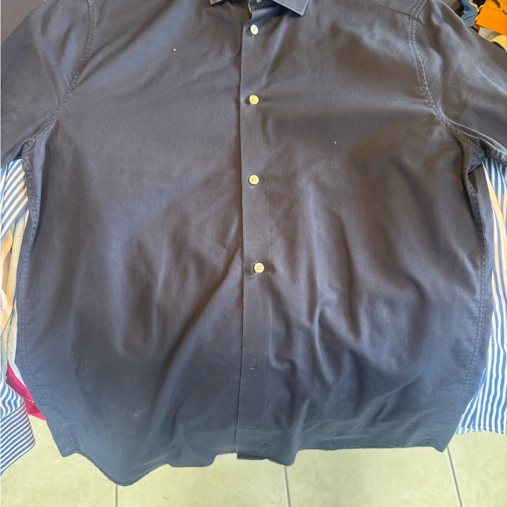 H&M Men's Dark Blue Button Down Shirt